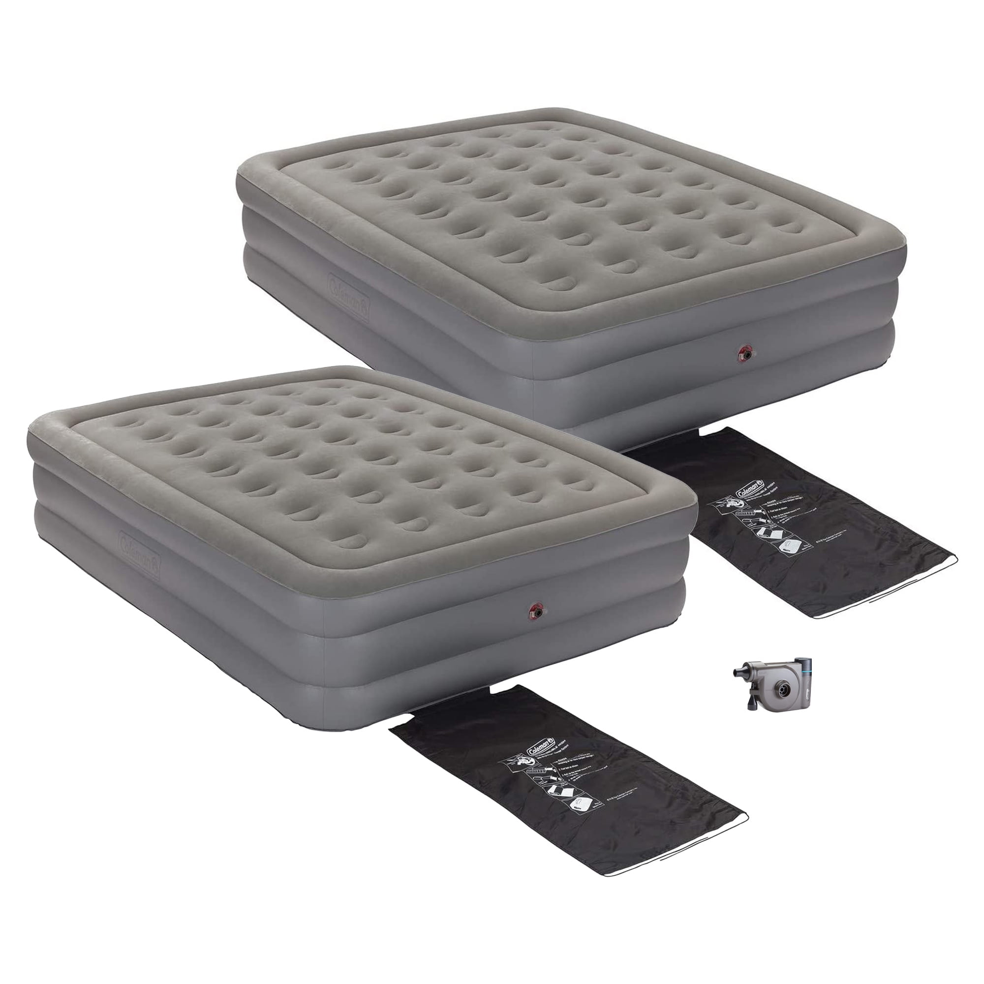 Coleman GuestRest 18" Airbed, Queen (2 Pack) & OneSource USB Pump