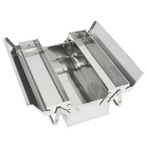 Masteelf Small Stainless Steel Tool Box Household Tool Storage 46.5X20.5X14.5CM Silver