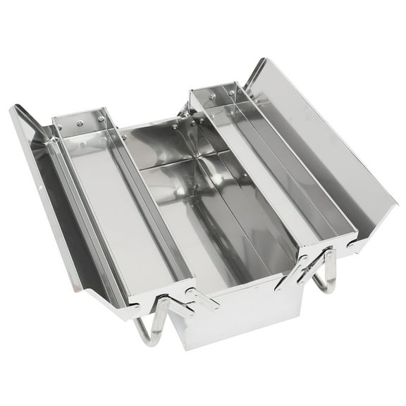 Masteelf Small Stainless Steel Tool Box Household Tool Storage 46.5X20.5X14.5CM Silver