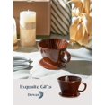 thumbnail image 2 of DOWAN Pour Over Coffee Dripper, Non Electric Pour Over Coffee Maker, Porcelain Slow Brewing Accessories for Home, Cafe, Restaurants, Easy Manual Brew Maker, Brown, 2 of 7