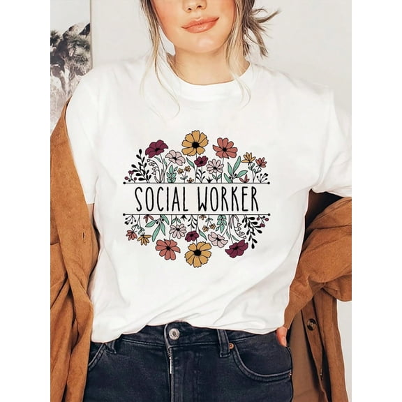 Social Worker Social Work Life Coworker T-Shirt, Graphic Tees Women