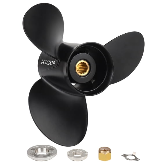 OULEME 14 1/2 x 19 Aluminum Boat Propeller for Mercury/Mercruiser Alpha One Outboard 135-300 HP Motors, 15 Tooth Spline, 3-Blade, RH, 48-832830A45