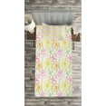 thumbnail image 3 of Ambesonne Floral Quilted Bedspread Set 2 Pcs, Colorful Flowers Sketchy, Twin Size, Multicolor, 3 of 3