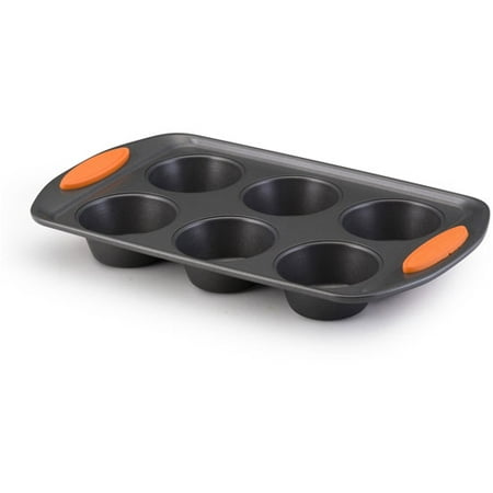Rachael Ray Yum-o Nonstick 6 Cup Muffin Pan in Gray and