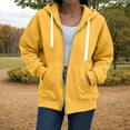 thumbnail image 5 of felwors Women's Full Zip Up Hoodie Long Sleeve Hooded Sweatshirts Pockets Jacket Coat for Women Yellow, XL, 5 of 7