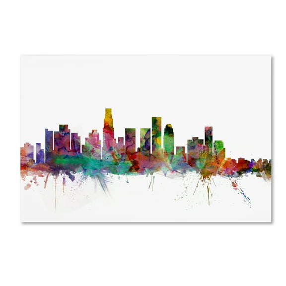 Trademark Fine Art 'Los Angeles California Skyline' Canvas Art by Michael Tompsett