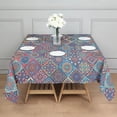 thumbnail image 3 of Red Floral Square Pattern Square Tablecloth,Waterproof Square Table Cover,Wipeable Spillproof Washable Table Cover for Home Kitchen Party Decor 60"x60"(152x152cm), 3 of 6