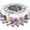 Mardi Gras, variant on Rose Flower Round Tablecloth 60Inch Valentines Day Pink Floral Butterflies Table Cover Romantic Spring Kitchen Dining Polyester Stain Resistant Table Cloth for Holiday Party Picnic Decor