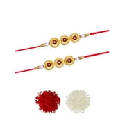 Crunchy Fashion PACK Of two Rakhi Set Raksha Bandhan Handmade Bracelet for Bhaiya Rakhi Bracelet Combo Set