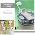 thumbnail image 3 of STRANDCHIC 2Set Silicone Tumbler Stopper Set Spill Proof Straw Covers for Home Use White, 3 of 6