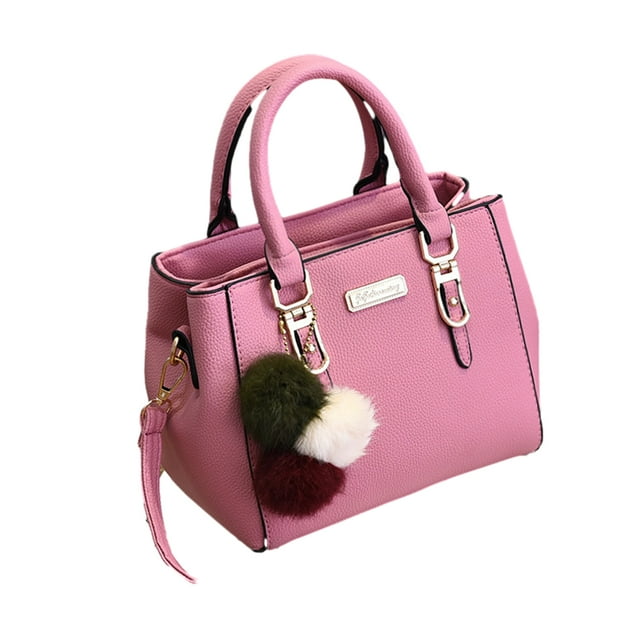 kurtrusly Multifunctional Crossbody Bags Versatile Options For All Essentials Fashionable PU Pendant Handbag Messenger Bag pink 1Set