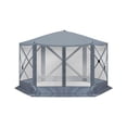 thumbnail image 2 of IVV 12' x 12' Hexagon Screen House, Pop Up Tent Portable Gazebo Canopy Shelter with Mesh Netting Walls and Carry Bag, Dark Gray, 2 of 10