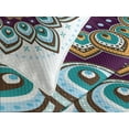 thumbnail image 4 of Ambesonne Nature Quilted Bedspread Set 3 Pcs, Boho Blooming Flower, Queen Size, Purple Brown and Teal, 4 of 5