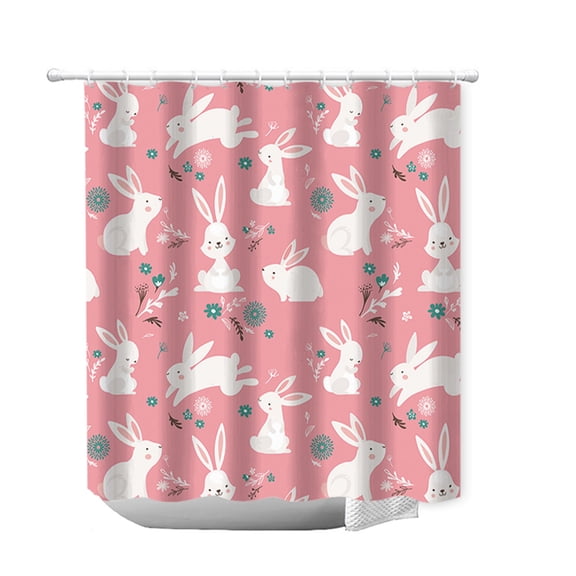 HuiXinOu Easter Bunny Shower Curtain, Waterproof Bathroom Decor with Egg Pattern, Wet Dry Separation Liner for Bath Tub Holiday and Spring Home Decor