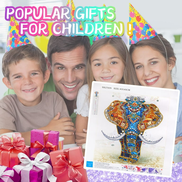Dream Fun 5D Diamond Painting Kits for 8 9 10 11 12 Years Old Girls Boys,  5D Diamond Art for Adult Kids Age 9-13 Paint by Numbers for Children  Elephant Crafts Gifts