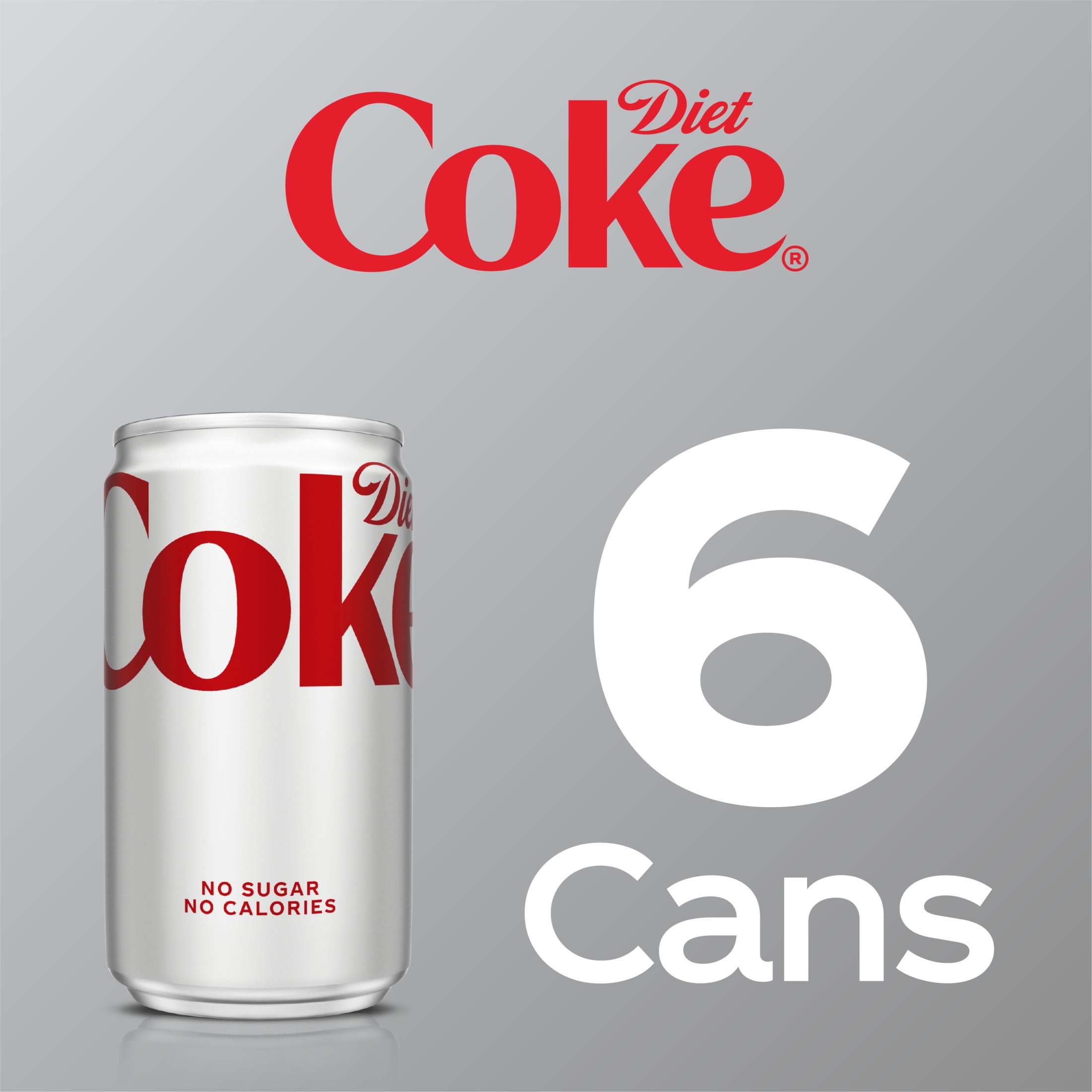 (3 pack) Diet Coke Soda Pop Mini Cans, 7.5 fl oz, 6 Pack
