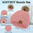 thumbnail image 5 of KOITHOT 5 Pcs Women Winter Beanie Hat Gloves Scarf Set, Warm Thick Soft Knitted Touch Screen Pink, 5 of 6