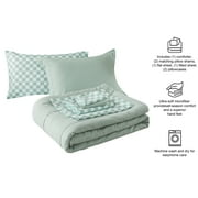Mainstays Reversible 7-Piece Bed-in-a-Bag Comforter Set with Sheets, Sage, King