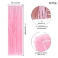 thumbnail image 2 of Uxcell 6 Pack 29x108 Inch Bright Pink Metallic Foil Fringe Tinsel Table Skirts for Rectangle Tables for Party Decoration, 2 of 4