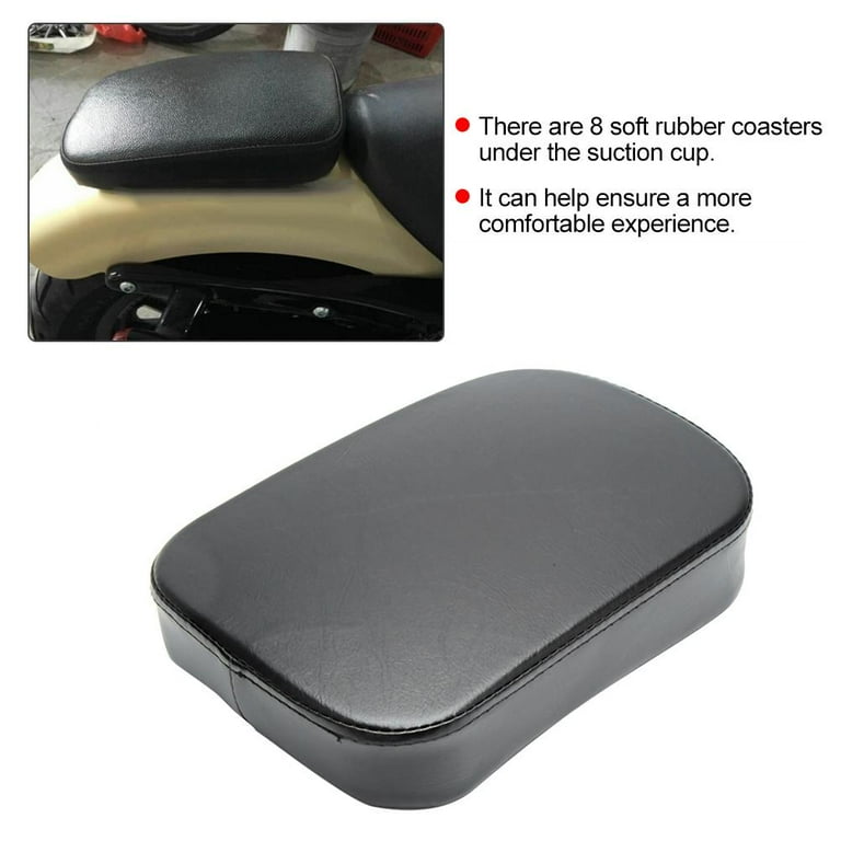 Motorcycle Black Rear Passenger Seat Cushion Pillion Leather Pad