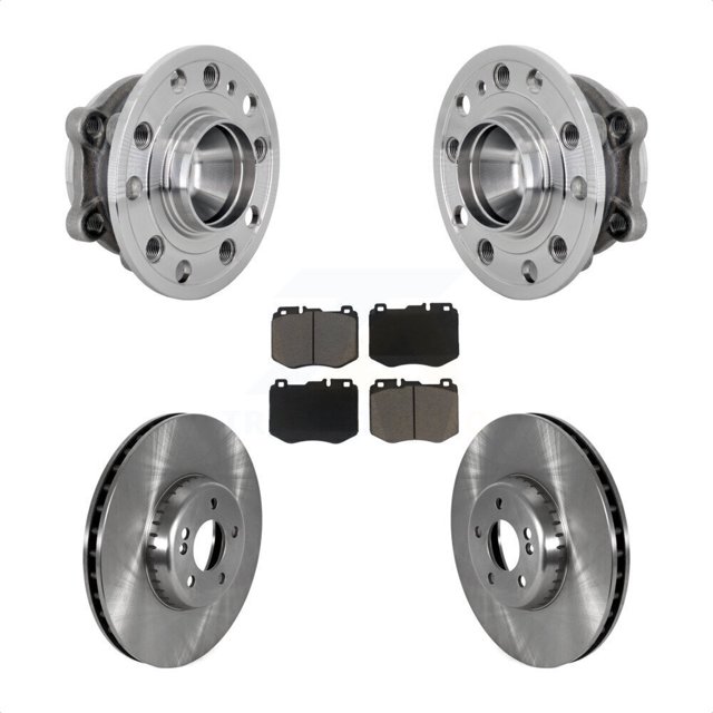 Transit Auto Front Hub Bearing Assembly Disc Brake Rotors and Ceramic Pads Kit for Car Mercedes-Benz C300 C350e KBB-133381