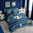 thumbnail image 2 of Erosebridal Boys Soccer Sport 7-Piece Twin Bedding Sets,Football Games Ball Sport Bedding Comforter Set For Kids Teens,Reversible Black, 2 of 7