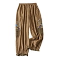 thumbnail image 3 of WILLBEST Pantalones Casuales para Mujer: Pantalones Harén Holgados de Nueve Puntos con Bolsillo de Encaje Bordado de Verano para Un Estilo y Comodidad Sin Esfuerzo. Grande, 3 of 3