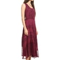 thumbnail image 3 of Sakkas Azalea Stonewashed Rayon Embroidery Corset Style Dress - Orchid - S/M, 3 of 5