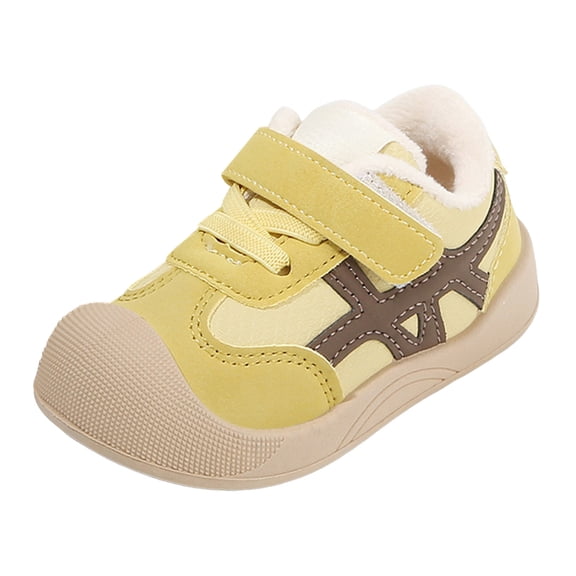 Toddler Boy Girl First Walking Shoes Infant Crib Breathable Slip On Sneakers Lightweight Barefoot Shoes for Babies Yellow Size 9.5 Toddler