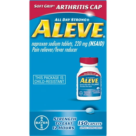 Aleve Soft Grip Arthritis Cap Pain Reliever/Fever Reducer Naproxen Sodium Caplets, 220 mg, 150 ct