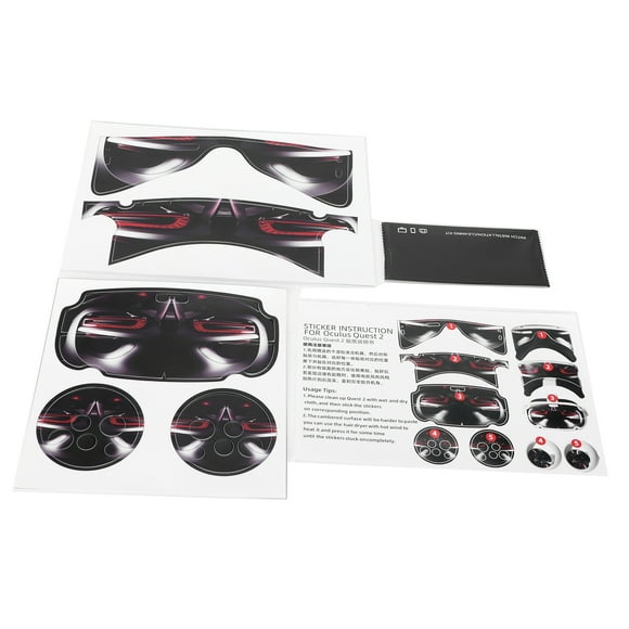 ZOUSSIQI Controller Headset Protective Stickers PVC Skin Cover Set for Oculus Quest 2 VR GlassesWild Speed Per Hour EL225#76666