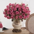 thumbnail image 3 of Peones Flores Artificiales Ramo de Peones de Rosa de Seda 30cm para Decoraciones de Fiesta de Boda en el Hogar, 3 of 8
