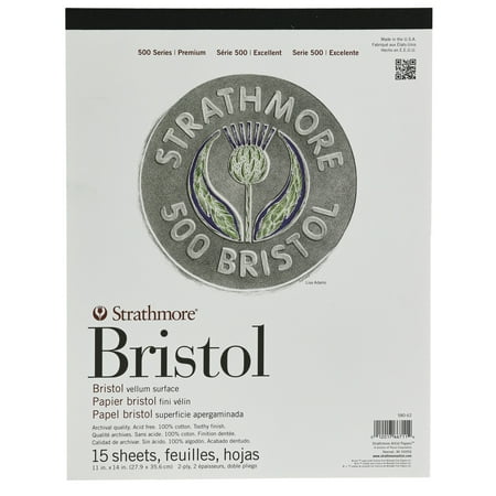 UPC: 0012017667114 | Strathmore Bristol Paper Pad  500 Series  11  x 14   Vellum