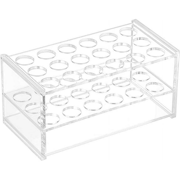 18 Sockets Acrylic Clear Test Tube Rack Transparent Acrylic Test Holder Rack Centrifuge Tube Holder Labortory Display Stands Lab Supplies 16mm Diameter for Test Tubes Chemistry Laboratory Clear