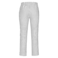 thumbnail image 3 of Puntoco Pantalones de traje casuales con botones y bolsillos con estampado de rayas rectas para hombre, 3 of 5