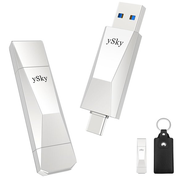 Unidad flash YSky SSD de 256 GB, USB-C 3.2 Gen2, 500 MB/s, con funda