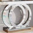 thumbnail image 3 of Tribesigns 43" Mirrored Console Table, Modern Entryway Table with Thickened Mirror Finish Tabletop, Rectangle Glass Sofa Table for Living Room, Entrance, Hallway, 3 of 9