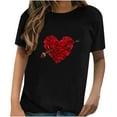 thumbnail image 2 of DailyTrove Women's Red Rose Heart T-Shirt - Short Sleeve Casual Tee, Romantic for Valentine's & Outings, 2 of 4