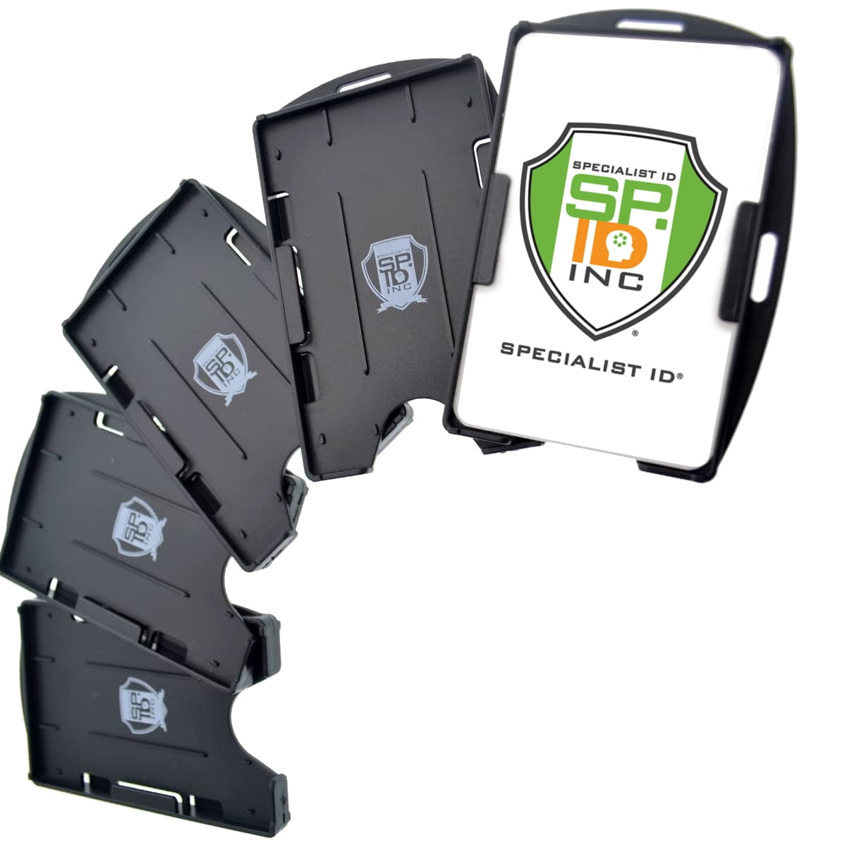 Black Rigid Multi ID Card Badge Holder Takes upto 5 cards Horizontal & Vertical