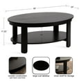 thumbnail image 6 of Kate and Laurel Foxford Modern Tiered Oval Coffee Table, 38 x 24 x 18, Black, Transitional Two-Tier Living Room Table with Storage and Resilient Wood Construction, 6 of 10