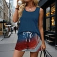 thumbnail image 5 of Iaqnaocc 2 Piece Sets for Women Independence Day American Flag Stars Striped Square Neck Sleeveless Tank Top and Drawstring Shorts Summer Outfits Beach Outfits for Women Dark Blue S, 5 of 6