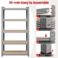 thumbnail image 5 of Alden Design 5-Shelf Boltless & Adjustable Steel Storage Shelf Unit, Light Gray, 5 of 11