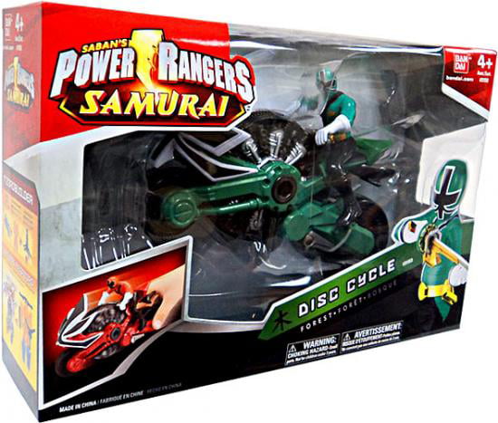 Power rangers super samurai green disc cycle and green ranger figure 