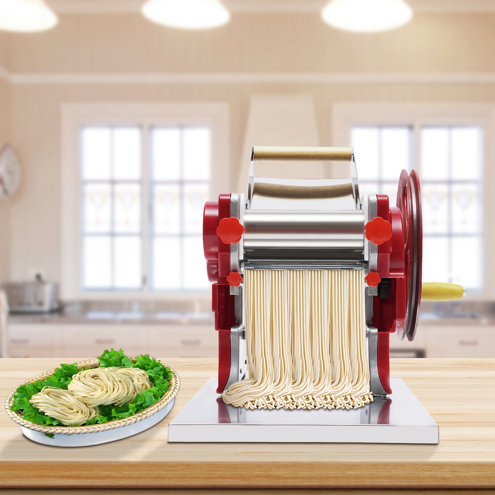 Fichiouy Manual Dough Roller Sheeter Commercial Noodle Pasta Dumpling Maker  DIY Machine 