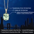 thumbnail image 2 of Gem Stone King 14K Yellow Gold Green Prasiolite Pendant Necklace | 2.40 Cttw | Gemstone Birthstone | Oval 10X8MM | Gold Necklace for Women | With 18 inch Gold Chain, 2 of 6