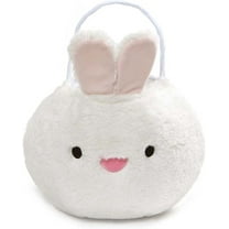GUND Bunny Rabbit Easter Basket Plush, White 7 inches
