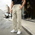 thumbnail image 2 of Men's Heavyweight Fleece Sweatpants Solid Color Thick Straight Leg Pants Loose Casual Breathable Sweatpants with Pockets, 2 of 7