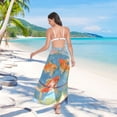 thumbnail image 7 of FORMRS Womens Long Sarong Beach Wrap Semi-Sheer Bikini Skirt Bathing Swimsuit Cover Up, Art Goldfish, 7 of 7
