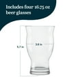 thumbnail image 2 of Libbey Craft Brews Nucleated Pint Beer Glasses, Dishwasher Safe Pint Glasses Set of 4 for Light Beers, Stouts, Laser Etching Nucleated Beer Glasses, 2 of 3