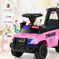 thumbnail image 3 of OLAKIDS Ride On Push Police Car, Toddler Foot-to-Floor Sliding Toy with Siren, Steering Wheel, Megaphone, Horn, Headlights, Under Seat Storage, Kids Racer Walking Gift for Boys Girls 3+ (Pink), 3 of 6